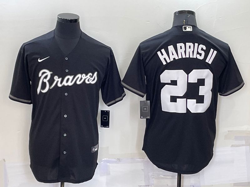 Men Atlanta Braves #23 Harris ii Black Game Nike 2022 MLB Jersey